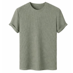 Men’s Waffle Textured T-Shirt | Solid Regular Fit Round Neck Half Sleeve Casual Wear Tee