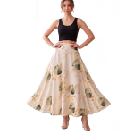 Women's Printed Co-Ord Set Cum Dress | Sleeveless Stretchable Black Crop Top with Long Flared Skirt for Woman