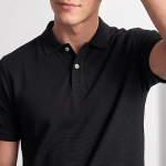 Men’s Polo T‑Shirt | Comfortable Rich Cotton Blend, Band Collar, Regular Fit