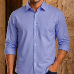 Men's Slim Fit Signature Oxford Easy Care, Natural Stretch Full Sleeve Solid Casual Shirt, Cotton