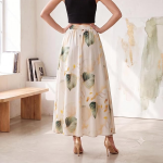 Women's Printed Co-Ord Set Cum Dress | Sleeveless Stretchable Black Crop Top with Long Flared Skirt for Woman