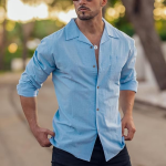 Long Sleeve Button Down with Spread Collar